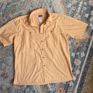 Patagonia Men's Short-Sleeved Island Hopper orange plaid men’s large
